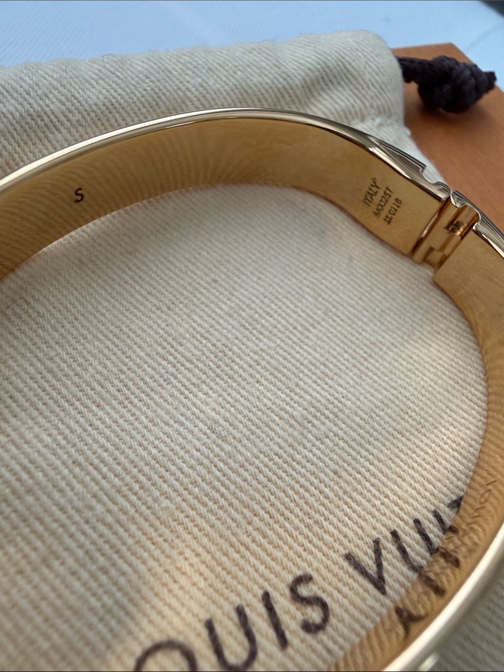 Louis Vuitton Nanogram Cuff Gold Bangle - Picture 7 of 9